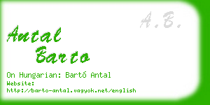 antal barto business card